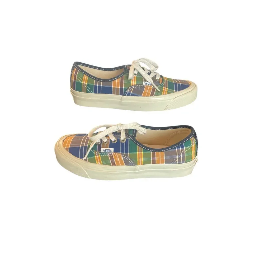 VANS ANAHEIM FACTORY 44DX LOW TOP PLAID CANVAS LACE UP SHOES MEN/WOMEN